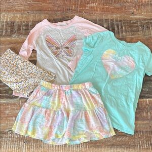 Set of Four Cat and Jack Girls Tops and Skirt